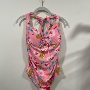 Elegant Pink Floral Women's One-Piece Swimsuit